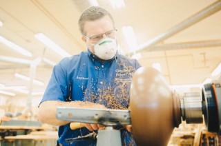 Wooden bowl turning wood shop
