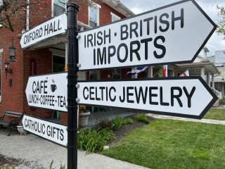 The sign in front of our shop!
