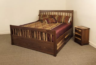 Slatted Sleigh Bed with storage