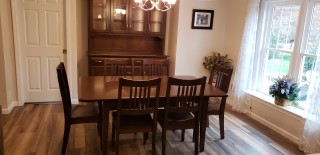 Extendable Dining table with Ladderback spindle chairs